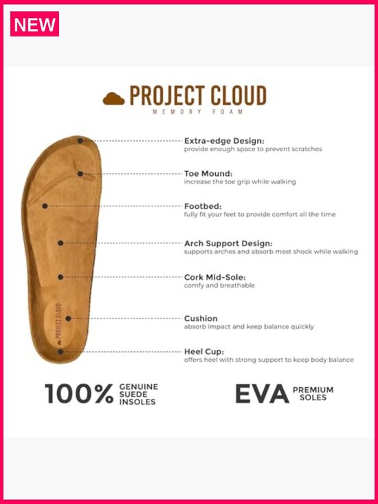 Genuine Leather Clogs with Memory Foam Arch Support Slip-On Mules - Picture 5 of 7